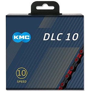 KMC DLC 10 Speed Chain, Zwart/Rood, 116 Links