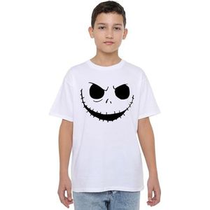 The Nightmare Before Christmas Jack Face White Unisex Kids T-shirt, wit, 12-13 jaar, Wit, 12-13 jaar