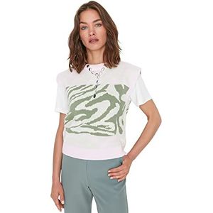 TRENDYOL Jacquard Knitwear Sweater, voor dames, poeder, maat L, roze (powder), L