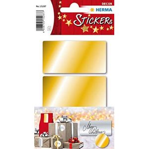 HERMA 15287 Gouden etiketten (34 x 67 mm, 3 velles, papier) zelfklevend, permanente klevende gouden stickers voor kerstmis, 9 stickers, goud