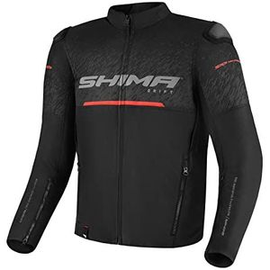 SHIMA DRIFT Motorjas voor heren | Lichtgewicht ademend zomer mesh heren city bikerjack met CE rug schouder elleboog pantser pads breedte aanpassing (zwart, 3XL), Zwart, 3XL