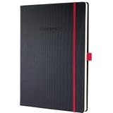 SIGEL CO661 Premium notitieboek gelinieerd, A4, hardcover, zwart, rood - Conceptum