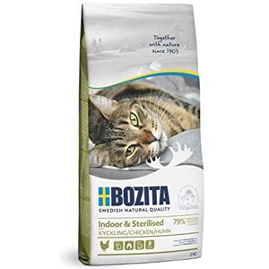 BOZITA Indoor & gesteriliseerde kip - droogvoer voor volwassenen, voornamelijk binnenshuis levende katten, 2 kg