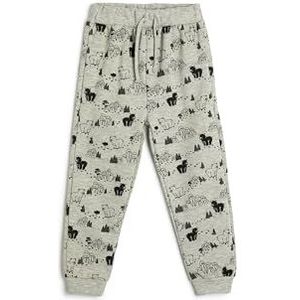 Koton Babyboy Jogger Sweatpants Teddy Bear Printed Trekkoord Brushed Interieur, grijs (023), 18-24 Monate