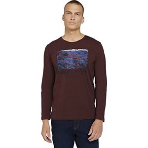 TOM TAILOR Uomini Shirt met lange mouwen en 1029221, 12931 - Decadent Bordeaux, XS