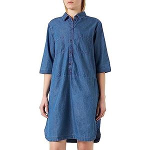 camel active Dames denim jurk van organisch katoen, blauw, L