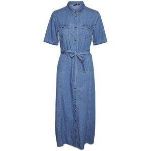 VMVIO 2/4 REG 7/8 Shirt Dress YO337, blauw (medium blue denim), M