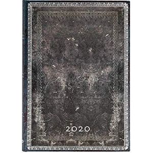 Paperblanks 12-maandkalender 2020 Middernachtstaal | horizontaal | Midi (130 × 180 mm)