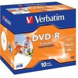 Verbatim 43521" DVD-R AZO 4,7 GB Jewel Case 10 Stuk zilver