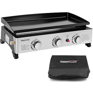 Royal Gourmet Gasbakplaat van geëmailleerd staal, 3 branders, vermogen 7,5 kW, kookoppervlak 62,0 x 35,5 cm, draagbaar voor camping en buiten