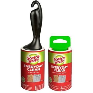 Scotch-Brite Everyday Clean Pluisroller + Everyday Clean vervangende pluisroller, elk 56 vellen, 2/pak