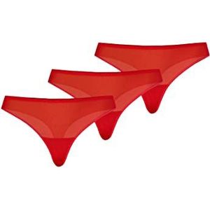 Teyli Dames string string van mesh 3 Pack Red XS, rood, XS