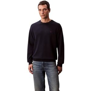 Calvin Klein Heren EU LS Katoen Relaxed CREWNK SWEA LV04RC309G Truien, Blauw (Donker Saffier), XXL_Plus, Blauw (Donker Saffier), XXL grote maten