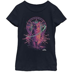Marvel Universe Cat Goose Girl's Solid Crew Tee, Navy Blue, X-Small, Donkerblauw, XS