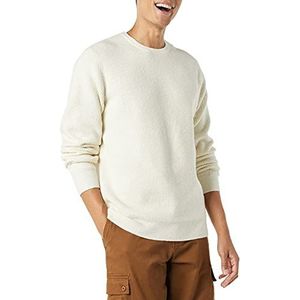 Amazon Essentials Heren Soft Touch Waffle Stitch Crewneck Sweater met lange mouwen, ivoor, medium