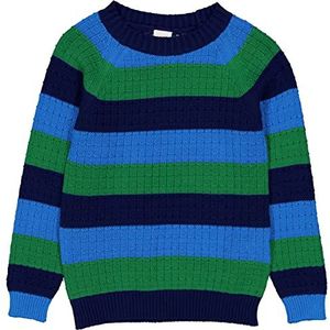 Fred's World by Green Cotton Jongens gebreide streep trui sweater, blauw (deep blue), 104 cm
