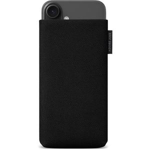 Adore June Telefoonhoes van textiel Classic Recycled Zwart compatibel met iPhone 16 Plus 2024, Moderne Duurzame R-PES Stof. Gemaakt in Europa