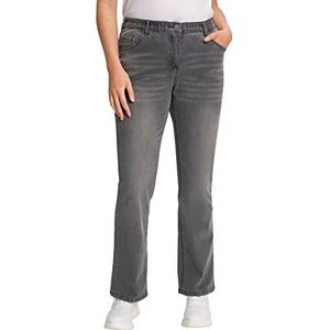 Ulla Popken Marie 24 724599904-24 Damesjeans, grote maten, plus-size, bootcut, comfortabele tailleband, 5-pocket-snit, lichtgrijs denim, Lichtgrijze jeansstof., 38W x 30L