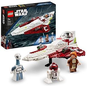 LEGO 75333 Star Wars De Jedi Starfighter van Obi-Wan Kenobi Constructie Speelgoed, Bouwpakket met Taun We Minifiguur, R4-P17 Droid Figuur en Lichtzwaard, Cadeau voor Kinderen