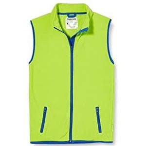 Playshoes Uniseks fleece vest voor kinderen, kleurrijk afgezet vest, Groen 29, 128 cm