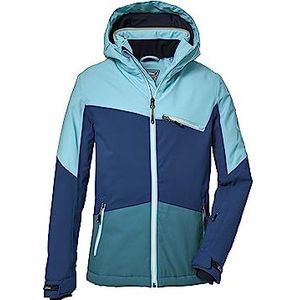 killtec Meisjes Ski-jack/functioneel jack met afneembare capuchon en sneeuwvanger, waterdicht KSW 182 GRLS SKI JCKT, light turquoise, 128, 39904-000