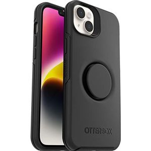 OtterBox Otter+Pop Case voor iPhone 14 Plus, Schokbestendig, Valbestendig, Beschermhoes met PopSockets PopGrip, 3x getest volgens militaire standaard, Antimicrobieel, Zwart