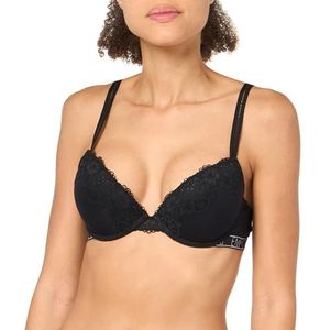 Emporio Armani Eco-Viscose Kant Natuurlijke Push Up BH Zwart, Zwart, 80B