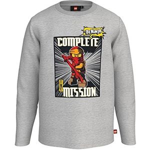 LEGO Jongen Ninjago Jungen Langarmshirt LWTaylor 110 T-Shirt, 912 Grijs Melange, 98