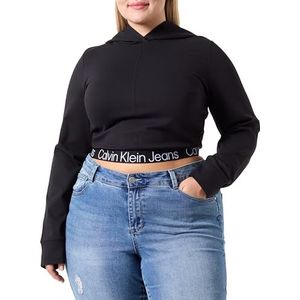 Calvin Klein Jeans Dames TAPE MILANO HOODIE Zip Through Hoodie, Ck Zwart, XXL, zwart., XXL