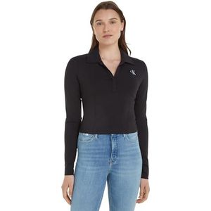 Calvin Klein Jeans Dames Polokraag Milano Regular Top Overige Knit, Dusty Olijf, XL grote maten