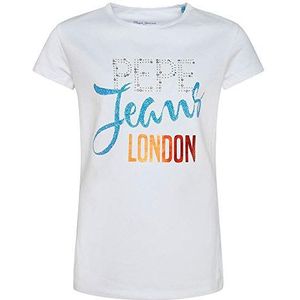 Pepe Jeans Katia T-shirt voor meisjes, 802optic White, 6