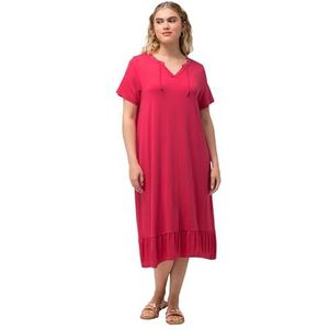 Ulla Popken, Dames grote maten, jersey-midi-jurk, rood, 46/48 NL