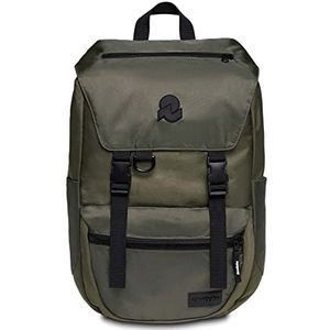 Invicta Rugzak JOLLY X Eco-vriendelijke Knapzak, voor kantoor, dagtochten en woon-werkverkeer, voor school, sport, vrije tijd, met zijzakken en 15,6"" laptophoes, Italiaans ontwerp, mosgroen,