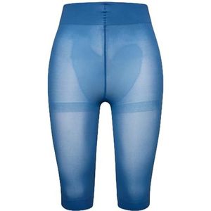 Ulla Popken, Dames, grote maten, kousen-wielers, 80 denier, dijbeenbescherming, knielang, blauw, 42/44