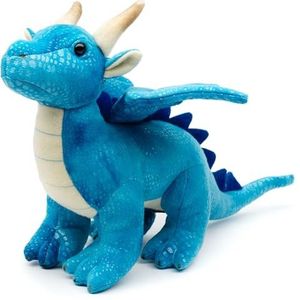 Uni-Toys - Draak blauw - 26 cm (lengte) - pluche knuffeldier - pluche dier, knuffeldier
