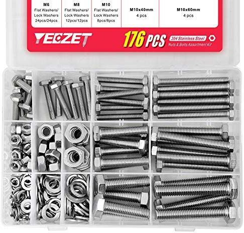 YEEZET - Roestvrij Staal 304 - Schroeven en Moeren Set - 176 Stuks - M6 M8 M10