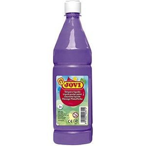 Jovi - Vloeibare tempera, Fles 1L, Violette Kleur, Verf op basis van natuurlijke ingrediënten, Gemakkelijk te wassen, Glutenvrij, Ideaal voor schoolgebruik (51123)