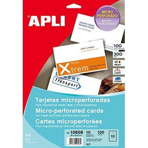 APLI 10608 - Microgeperforeerde visitekaartjes mat 200 g 10 vellen