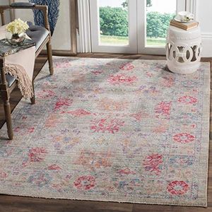 Safavieh woonkamertapijt, geweven, polyester en katoenen tapijt, grijs/fuchsia 160 X 230 cm Gris/Fuchsia