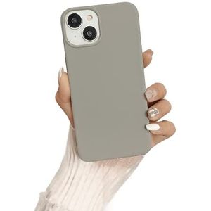 loqewhx Telefoonhoes voor iPhone 14 Plus, vloeibare siliconen, ultradun, camerabescherming, stootvast en valbestendig, microvezel, krasbestendig beschermhoes voor iPhone 14 Plus 6,7 inch, grijs