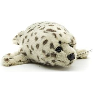 Uni-Toys – Zeehond grijs gestippeld - 32 cm (lengte) - pluche zeehond - pluche dier, knuffeldier