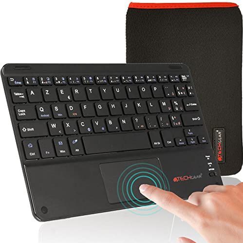 TECHGEAR Active Strike Pro Draadloos Bluetooth AZERTY-toetsenbord met geïntegreerd touchpad, compatibel met Samsung Tab S7, Tab S6 Lite 10.4, Tab S2 Tab S3 9.7 Tab S4 Tab S5e Tab S6 10,5 (+