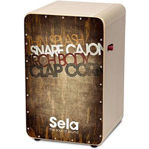 Sela SE 079 Casela Pro Cajon met Snare On/Off mechanisme, speelklaar opgebouwd vintage bruin