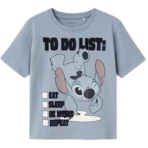 NAME IT Nmmjudd Stitch Nreg Ss Top Wdi voor jongens, Dusty Blue., 92