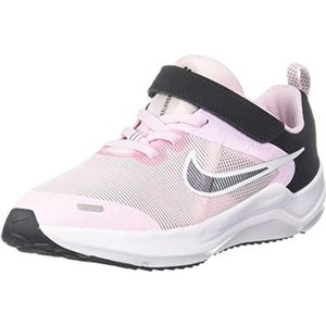 Nike Downshifter 12 Sneakers voor jongens, Roze Foam Flat Pewter Black, 27.5 EU