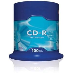CD-R 700 MB 52 x, 100 stuks, opname van audio en gegevens, ideaal voor het opslaan en verspreiden van bestanden.