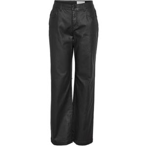 Noisy May - Nmyolanda Nw Wide Leg Coated Denim - Zwart - Jeans