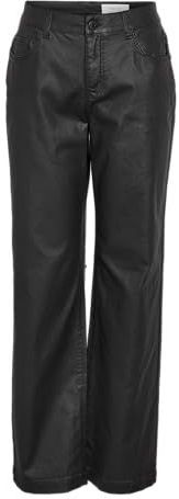 Noisy May - Nmyolanda Nw Wide Leg Coated Denim - Zwart - Jeans