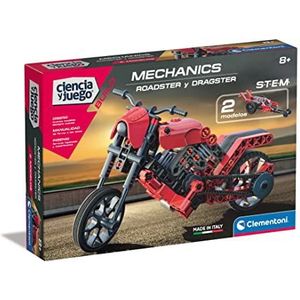 Clementoni, Mechanics Roadster and Dragster, educatief spel voor wetenschappen, bouw- en speelgoedauto's, kinderspeelgoed 8 jaar, speelgoed in het Spaans (55490)