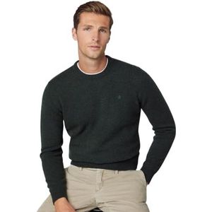 Hackett London Heren lamswol crew trui trui, Groen (Donkergroen), XL